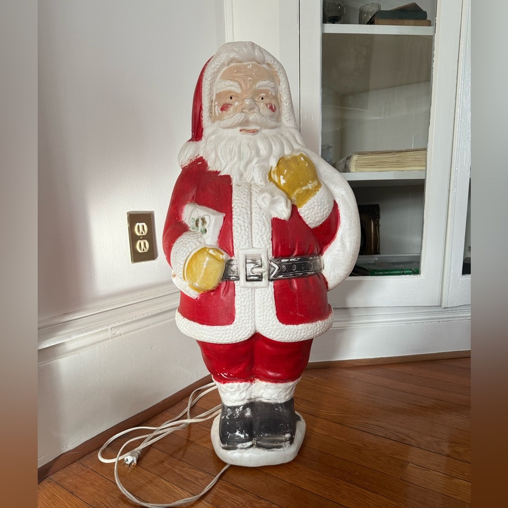 VINTAGE CHRISTMAS SANTA BLOW MOLD 30" 1940'S POLORON